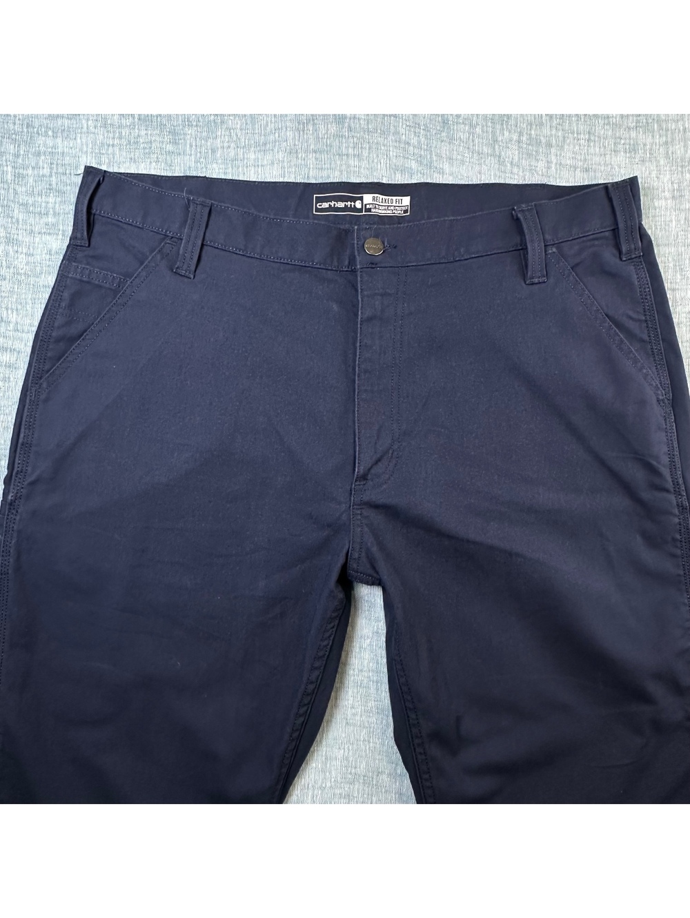 Carhartt BN3109-M Relaxed Fit Canvas Work Pant Mens Sz 38x34 Navy Rugged Flex